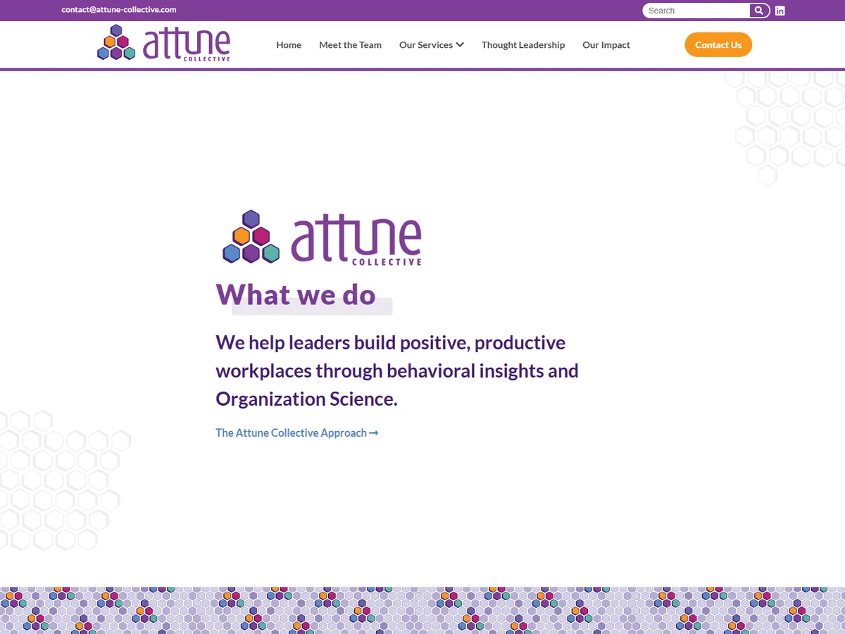 Homepage of Attune Collective