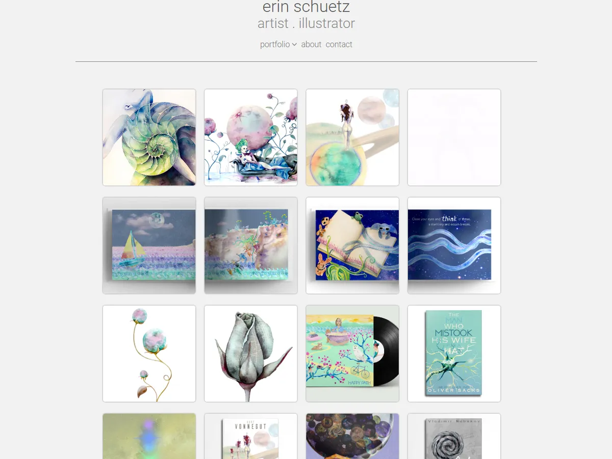 Homepage of Erin Schuetz, archived