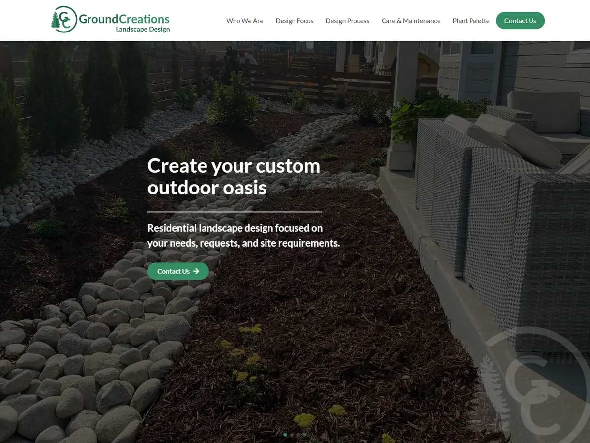 Homepage of Ground Creations