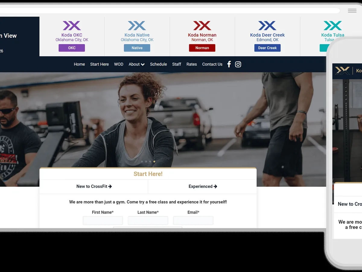 Homepage of Koda CrossFit Gyms, archived