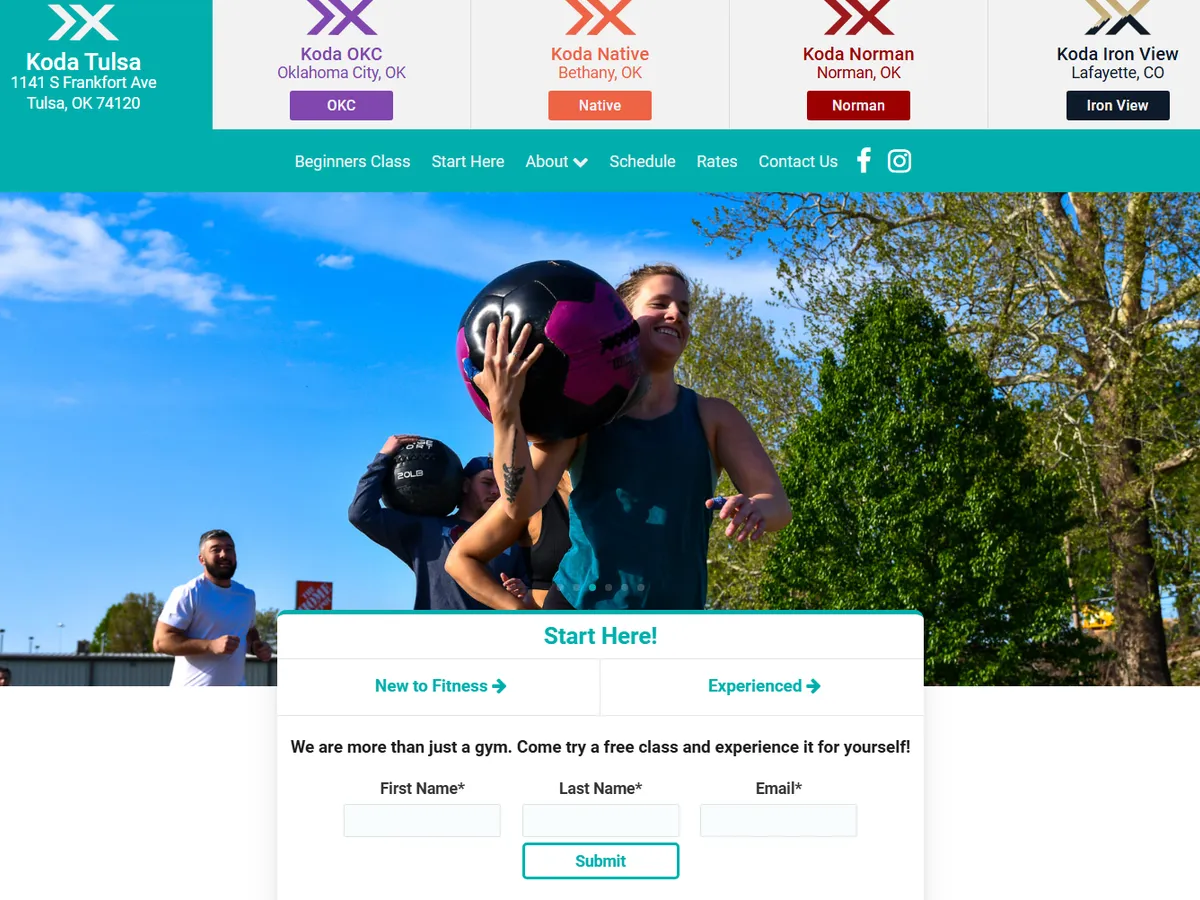 Homepage of Koda CrossFit Tulsa, archived